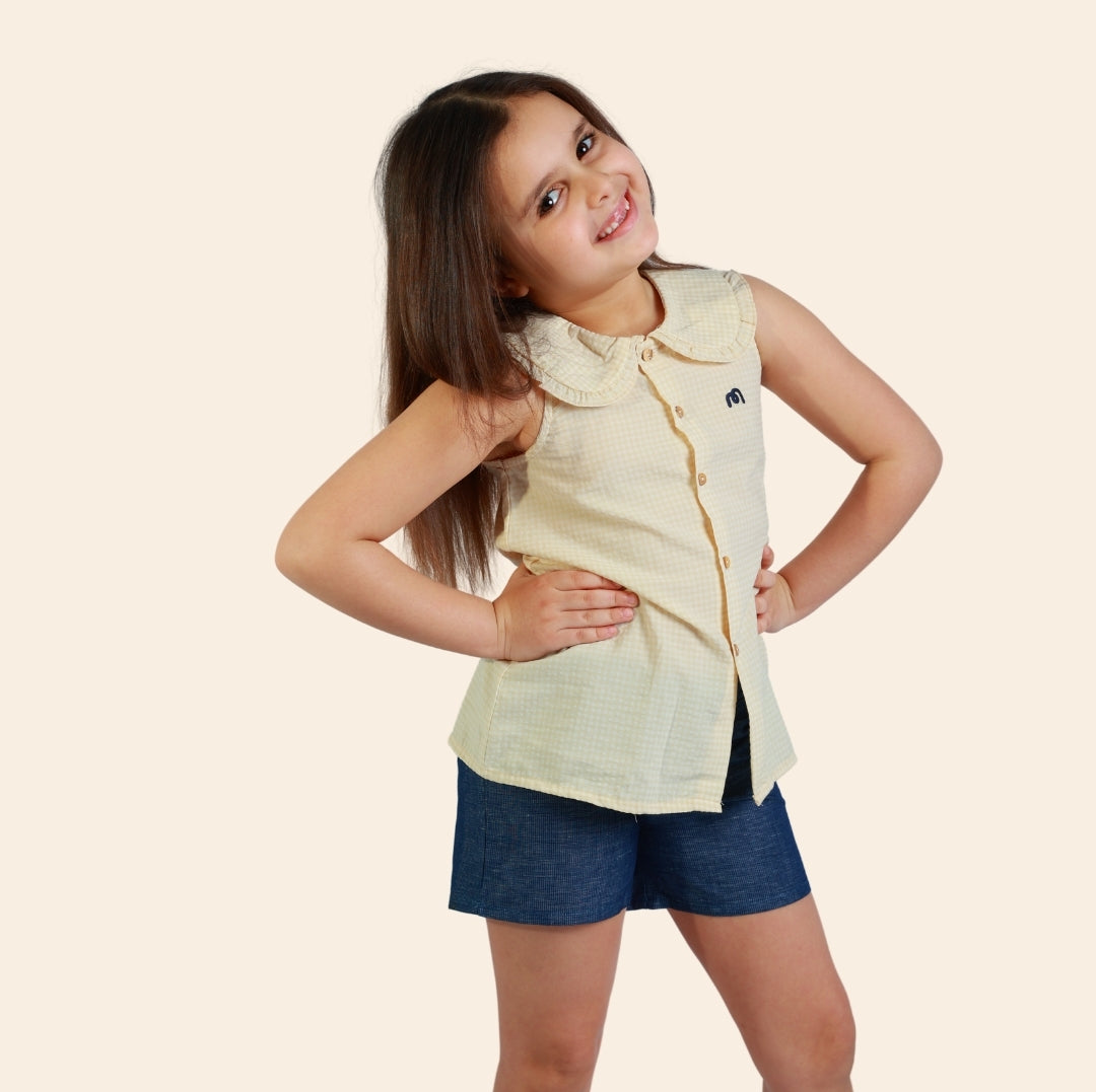 Chemise Loly à carreaux beige