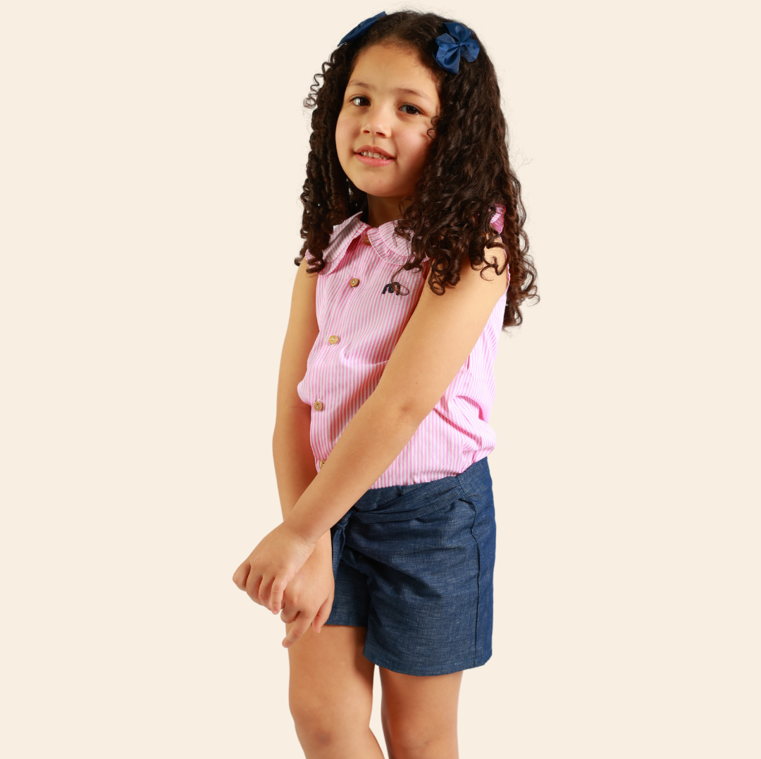 Chemise Loly rayée rose