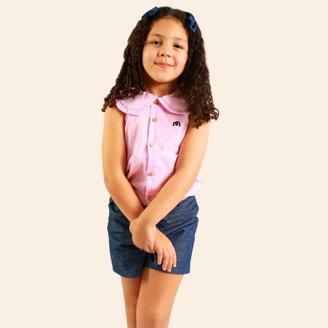 Chemise Loly rayée rose