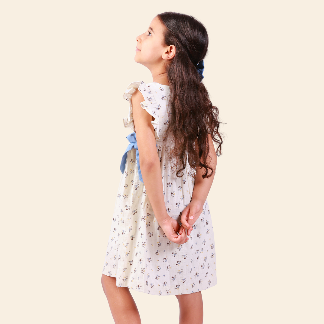 Robe Loly beige fleurie