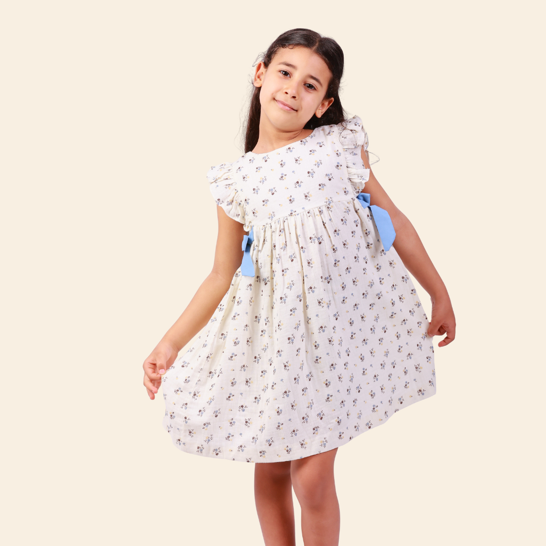 Robe Loly beige fleurie