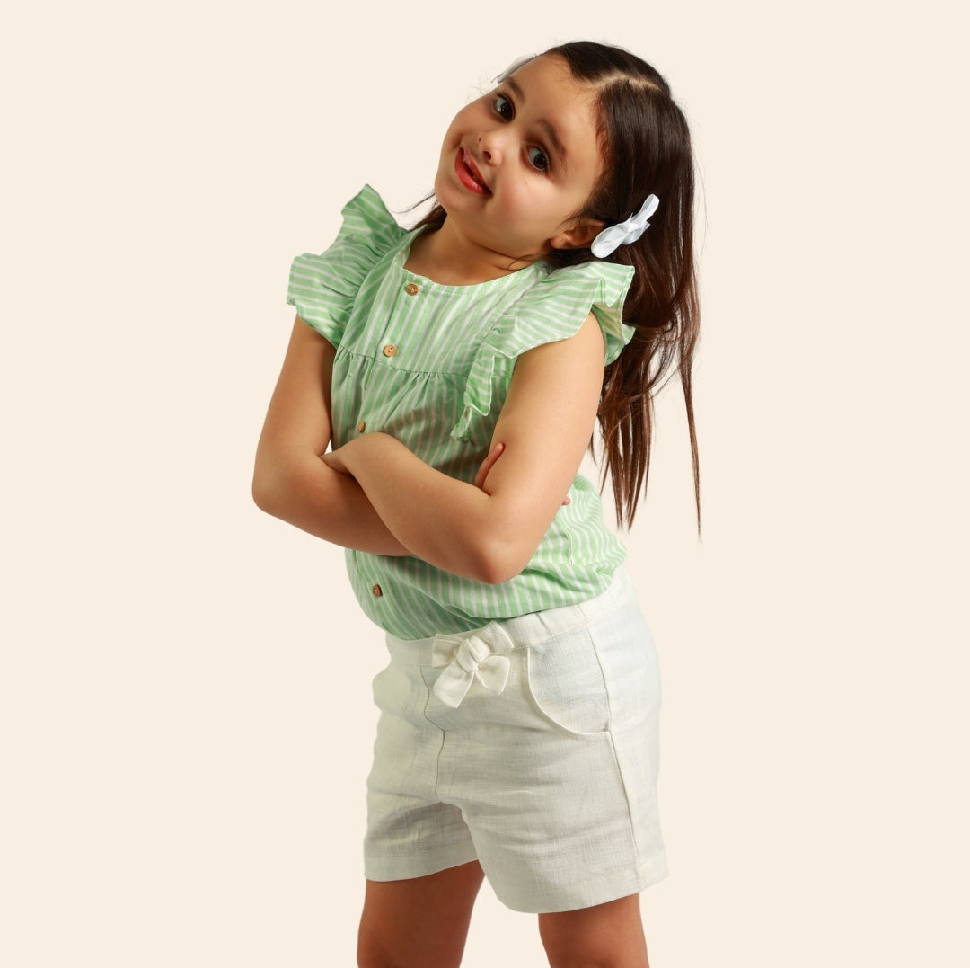 Chemise Zayna vert pastel rayée