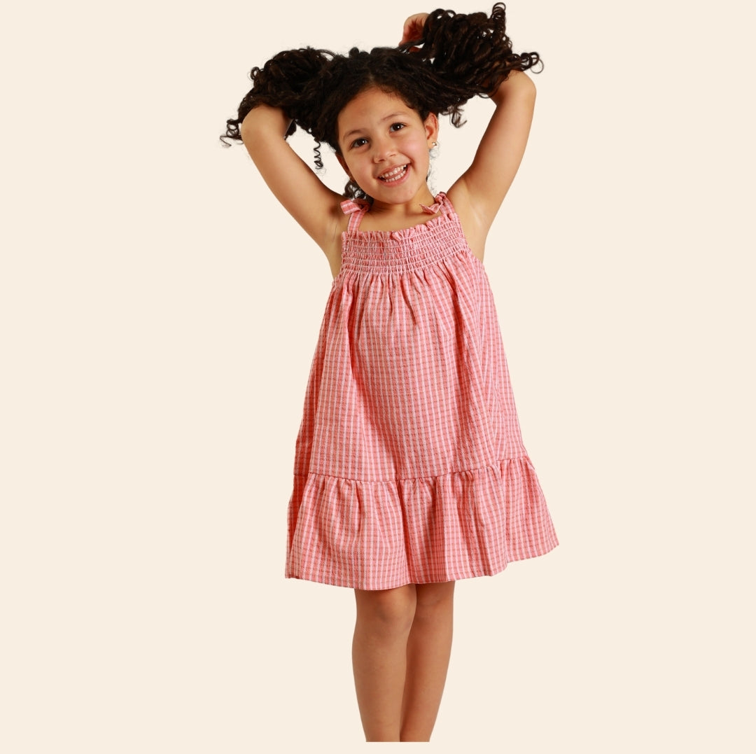Robe Ania corail à bretelles