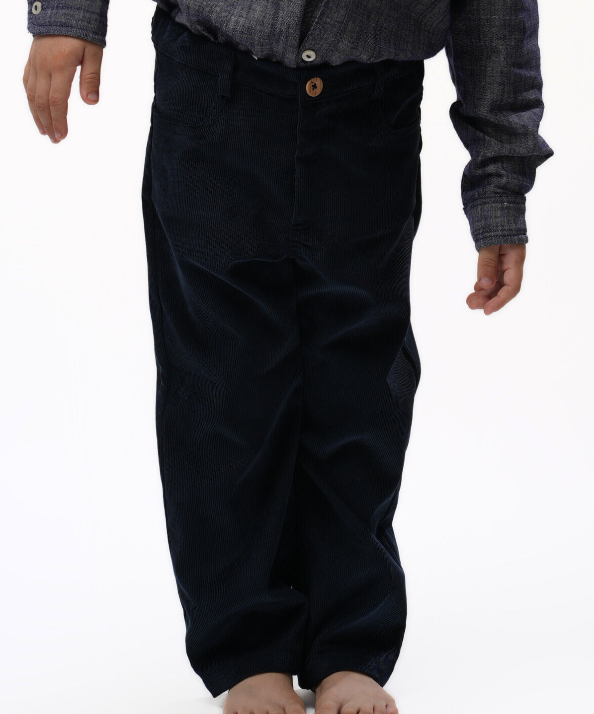 Pantalon Moon velour bleu nuit