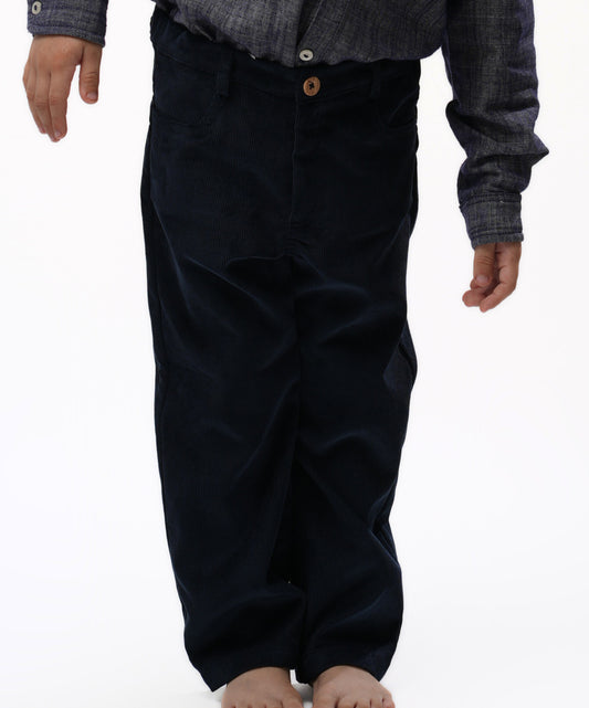 Pantalon Moon velour bleu nuit