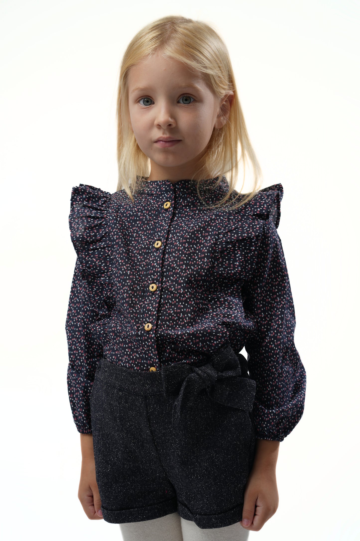 Short loly chiné bleu