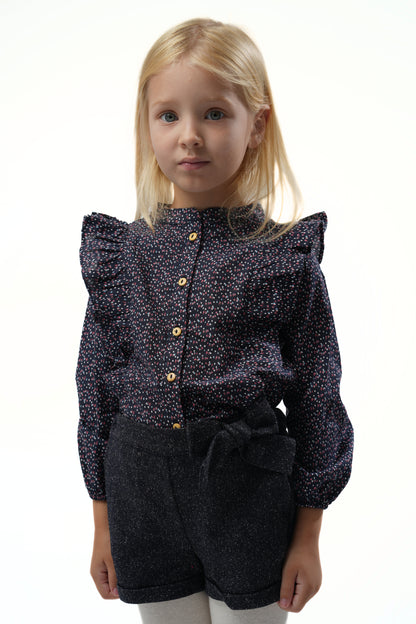 Short loly chiné bleu