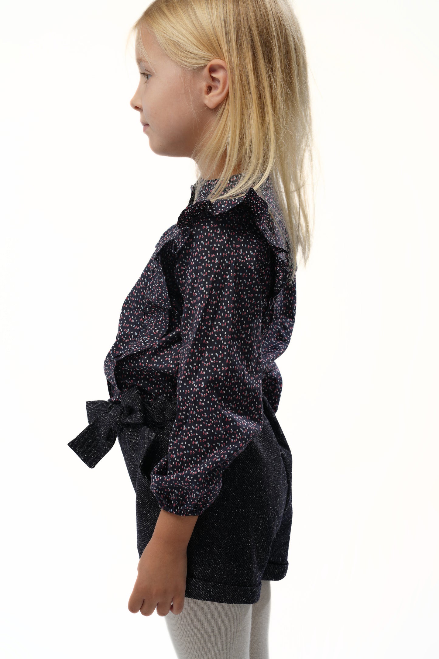 Short loly chiné bleu