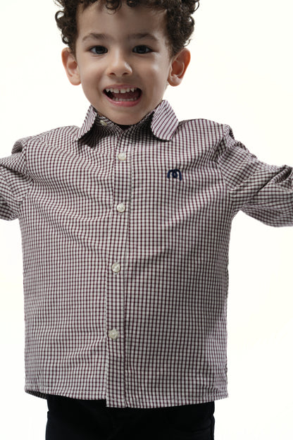 Chemise Moon carreaux bordeaux