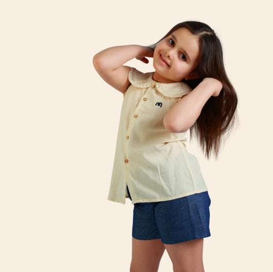 Chemise Loly à carreaux beige
