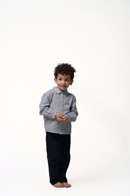 Pantalon Moon velour bleu nuit