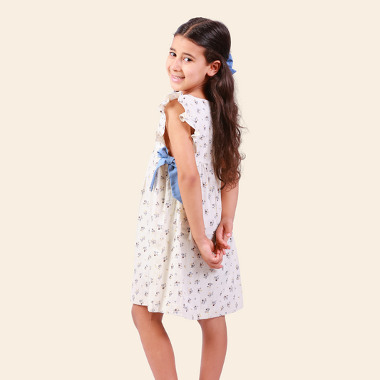 Robe Loly beige fleurie