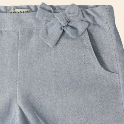 Short Loly papillon bleu gris