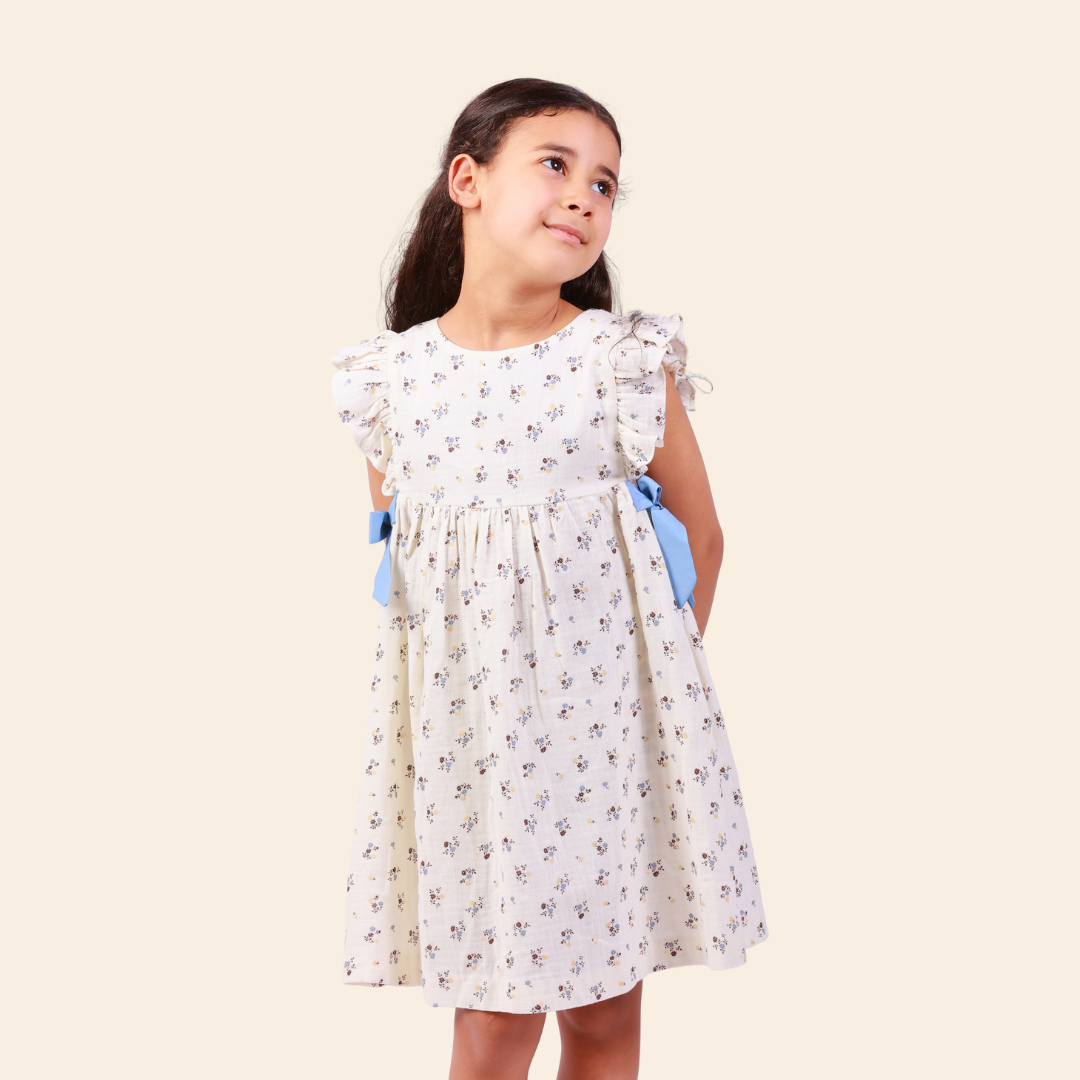 Robe Loly beige fleurie