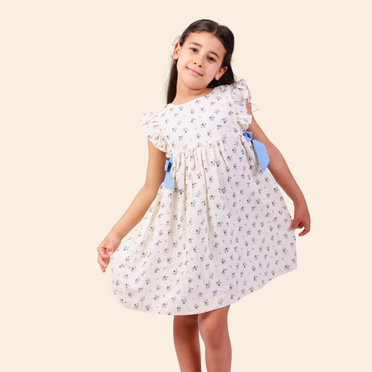 Robe Loly beige fleurie