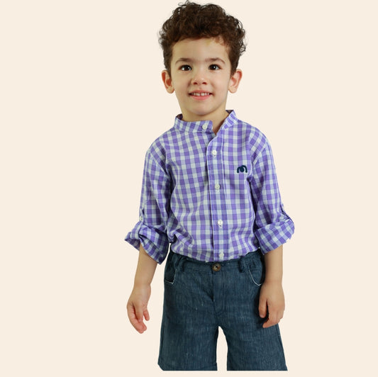 Chemise Moon à carreaux violets