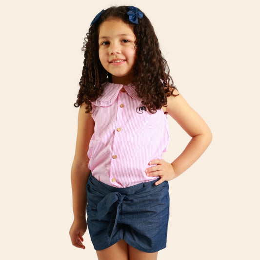 Chemise Loly rayée rose