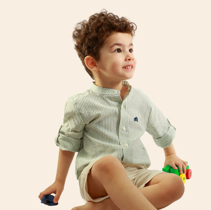 Chemise Moon à rayures vertes