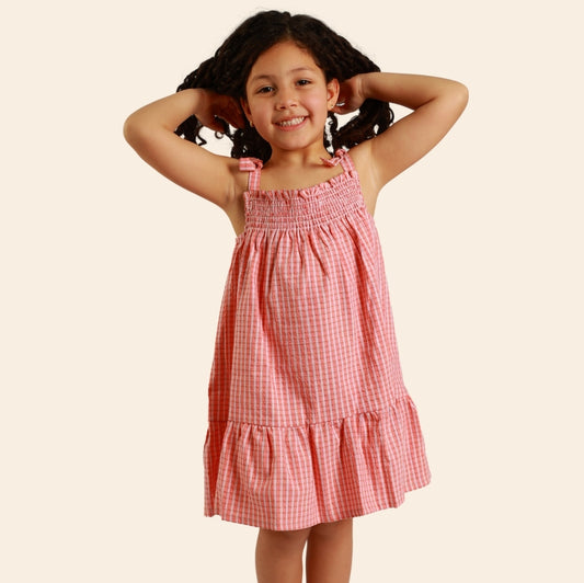 Robe Ania corail à bretelles