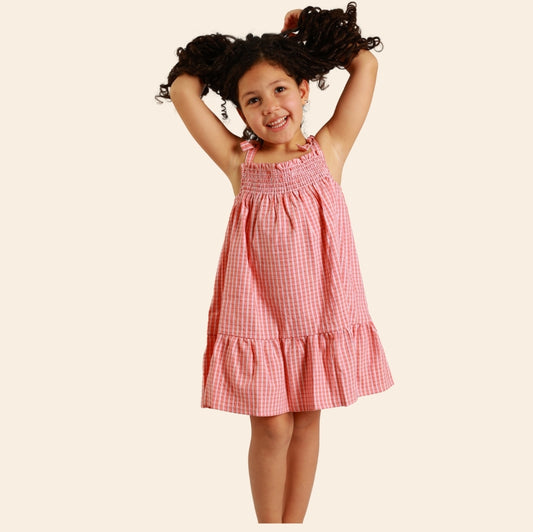 Robe Ania corail à bretelles
