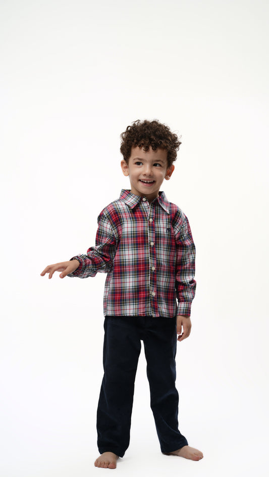 Chemise Moon à carreaux rouge et bleu