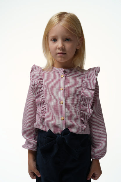 Chemise Illy rayures bordeaux