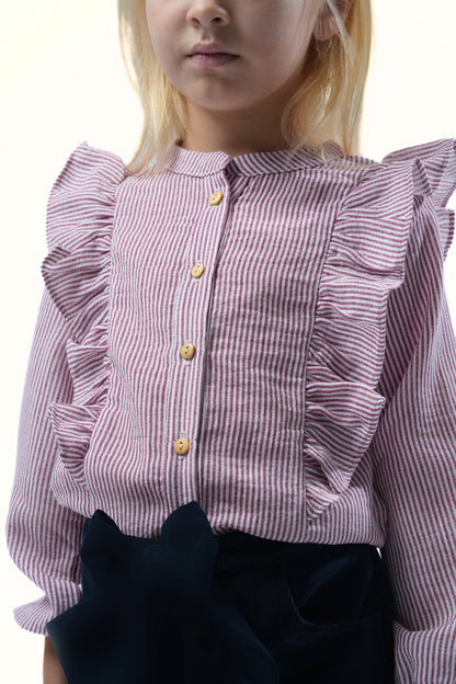 Chemise Illy rayures bordeaux