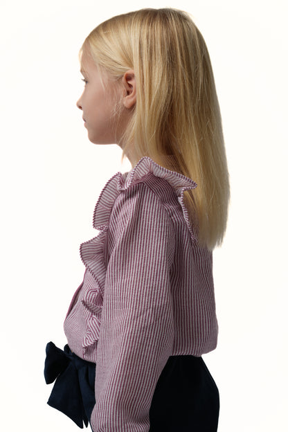 Chemise Illy rayures bordeaux