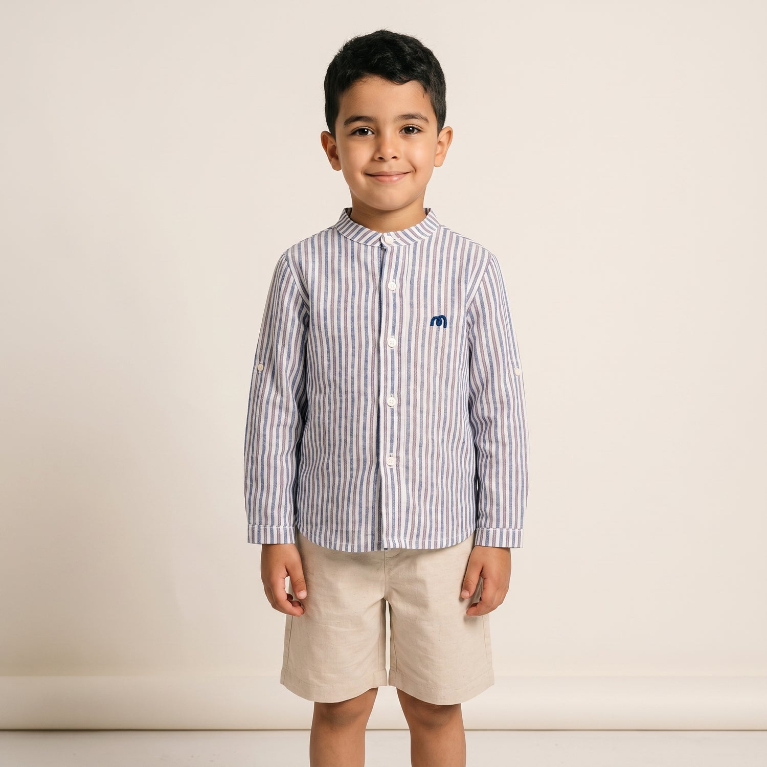 Chemise Moon rayures bleu et rouge