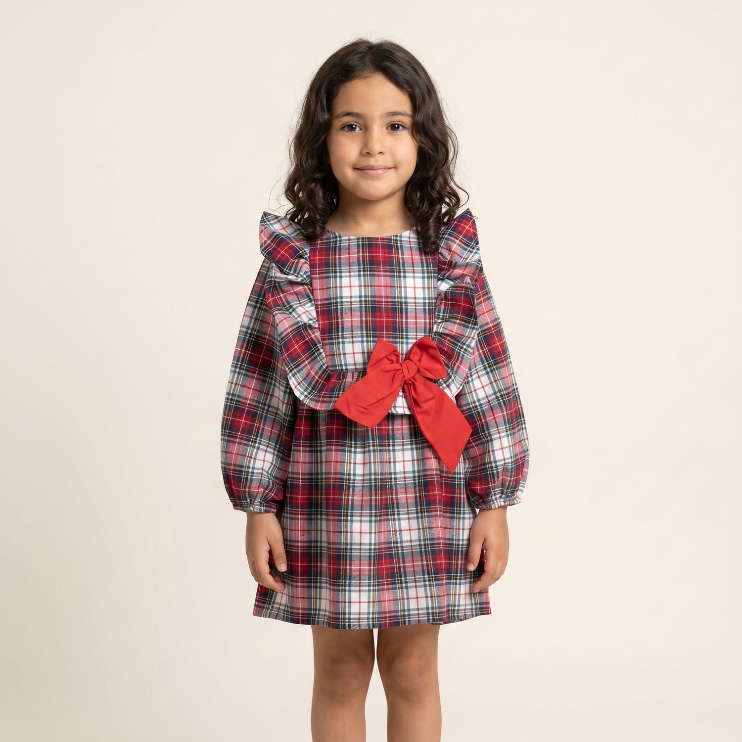 Robe Loly carreaux rouge