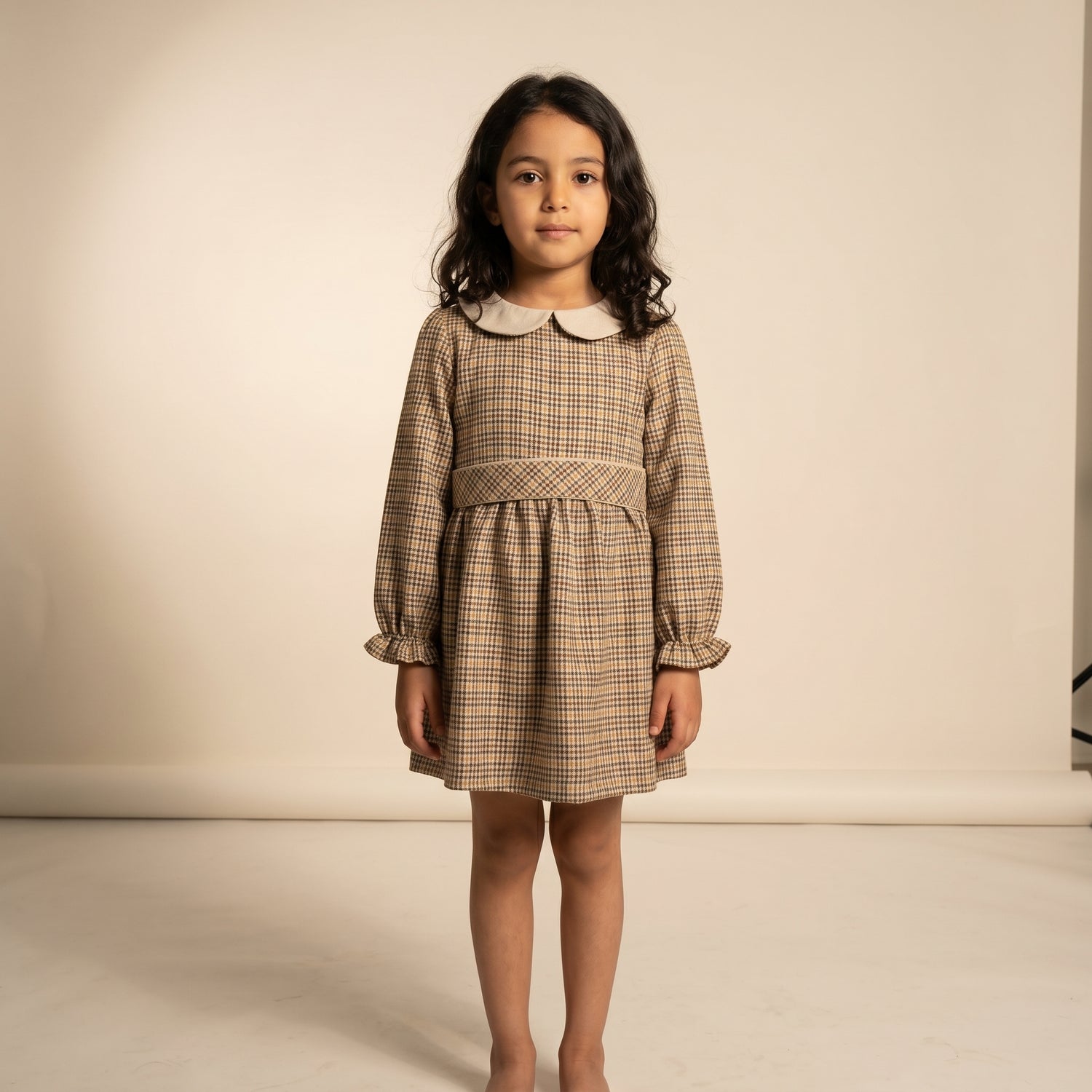 Robe Yzel carreaux beige