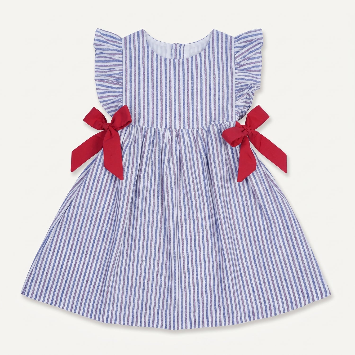 Robe Loly rayée bleu et rouge