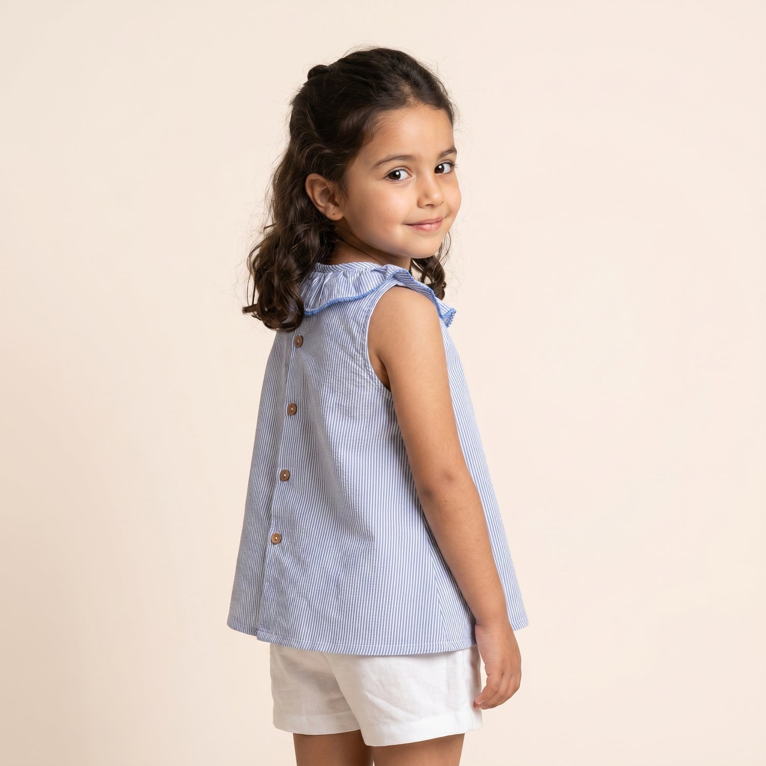 Tunique Amber bleu ciel rayée