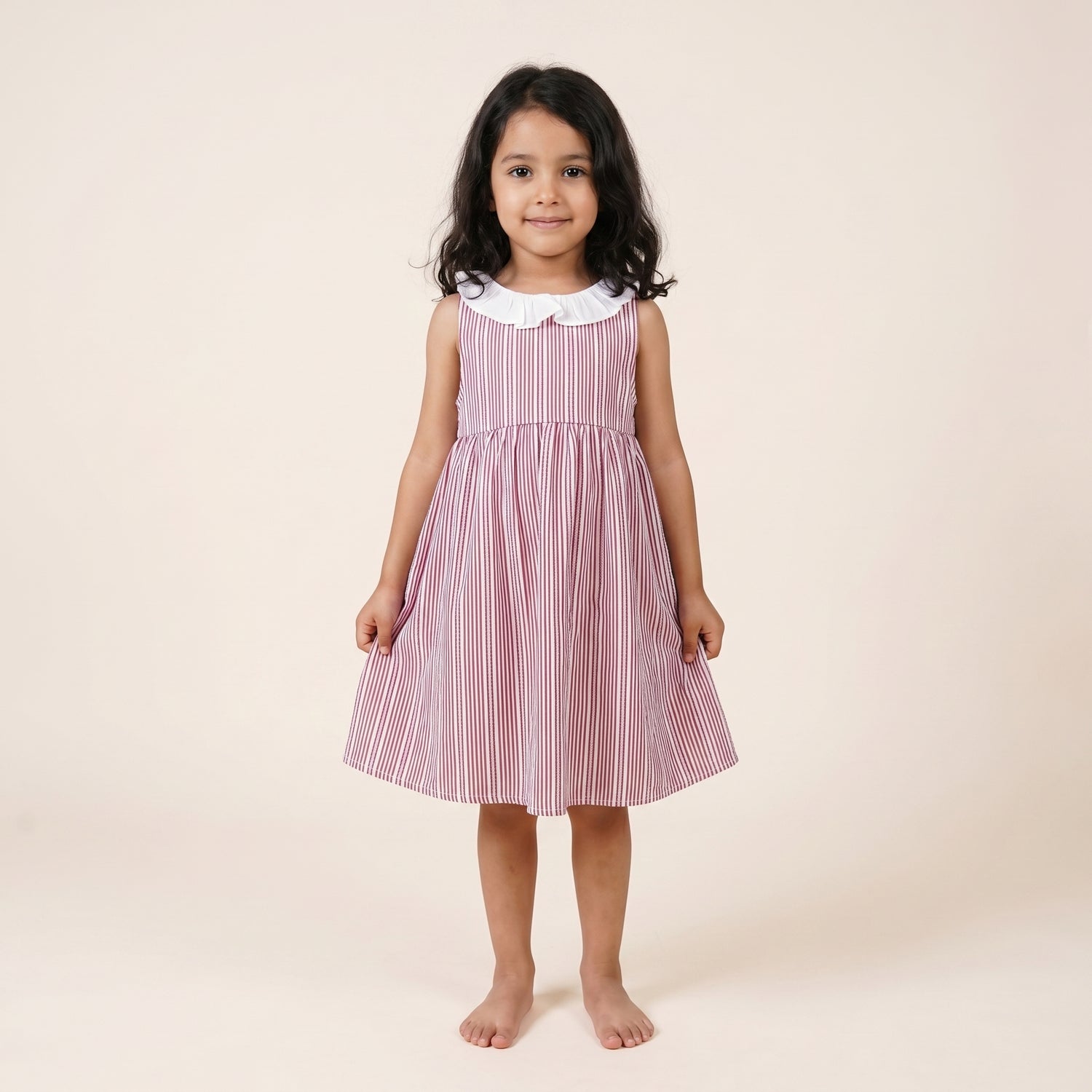 Robe Alya rayée rouge