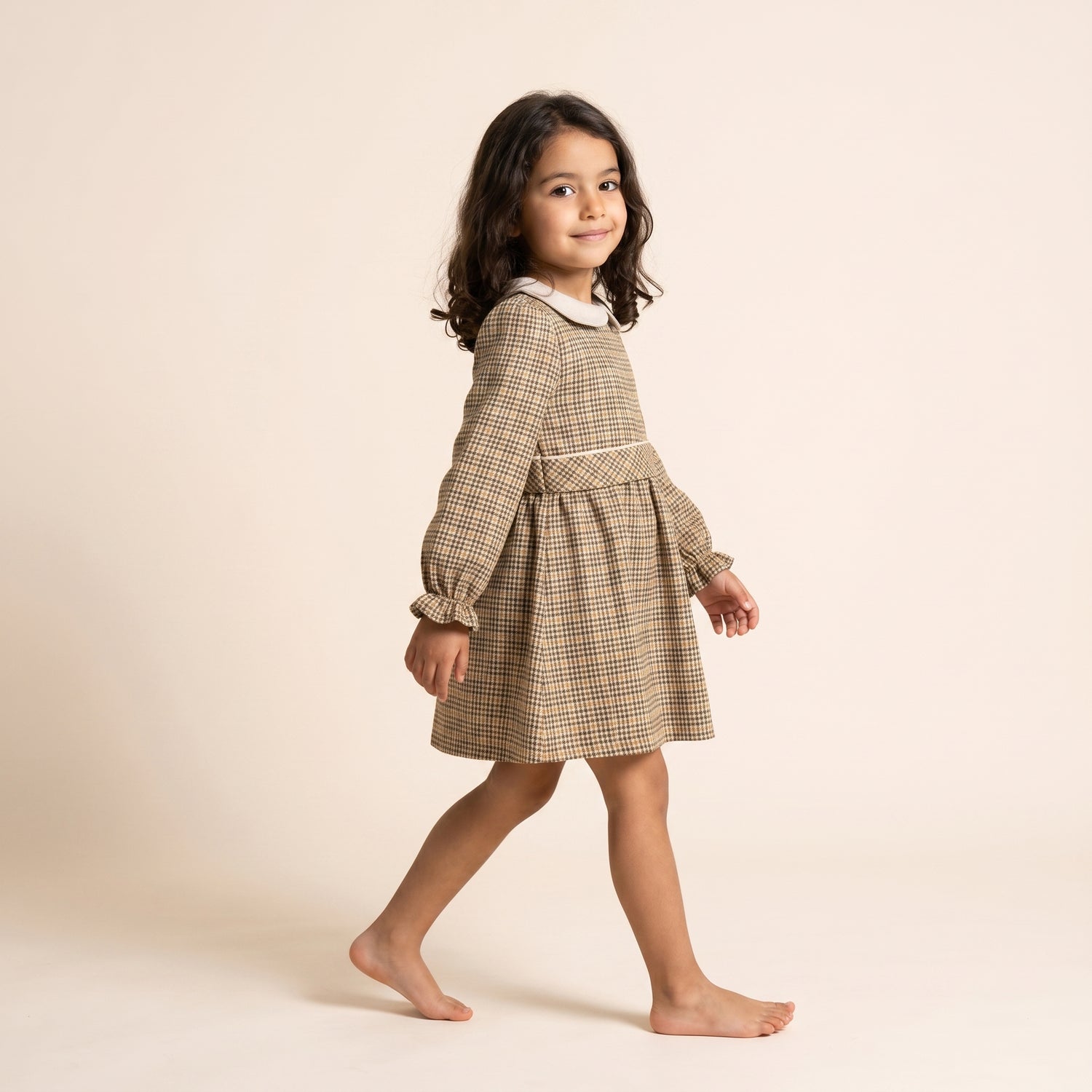 Robe Yzel carreaux beige