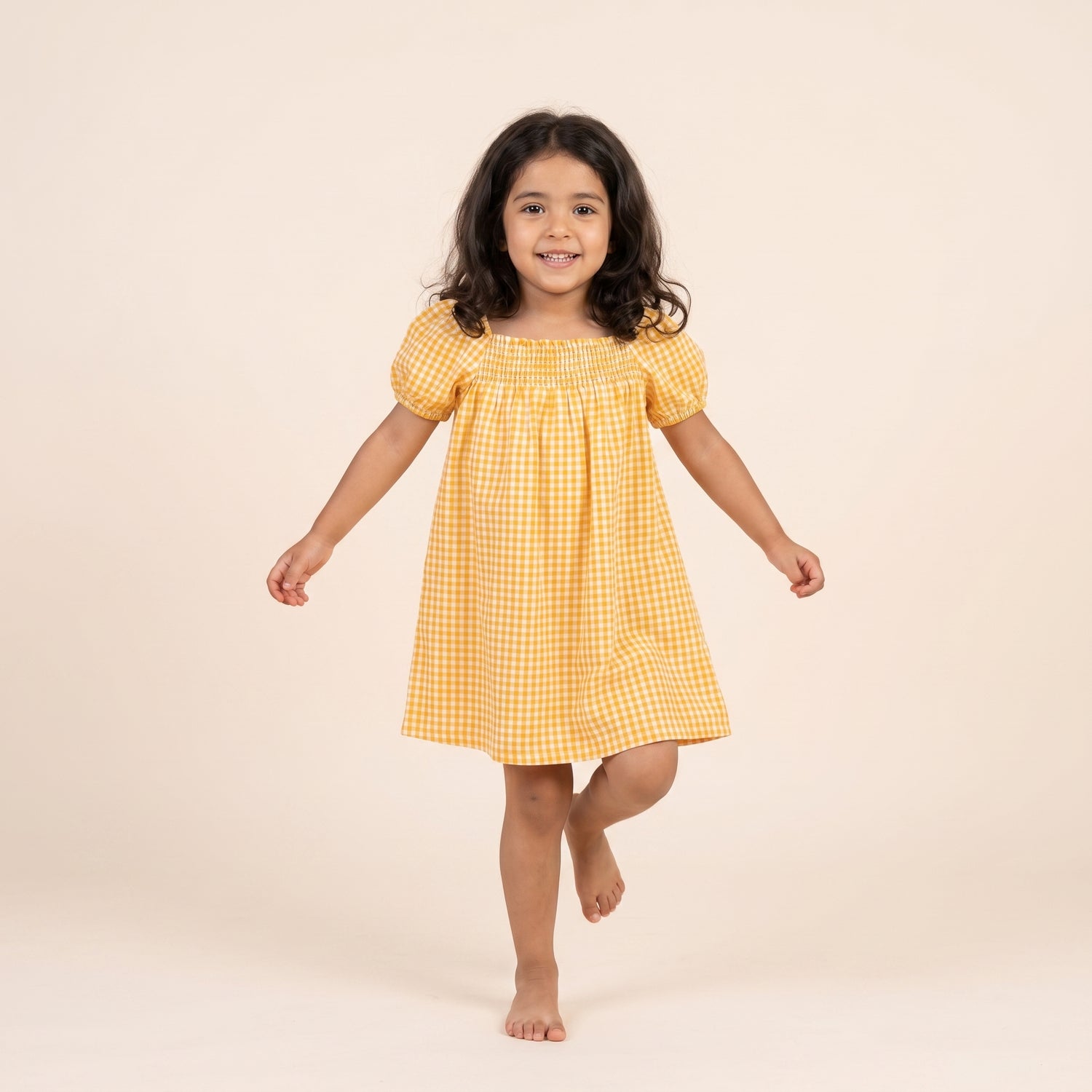Robe Dalya carreaux jaune