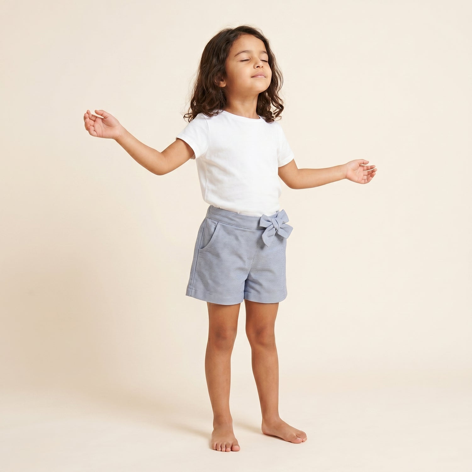Short Loly bleu gris clair papillon